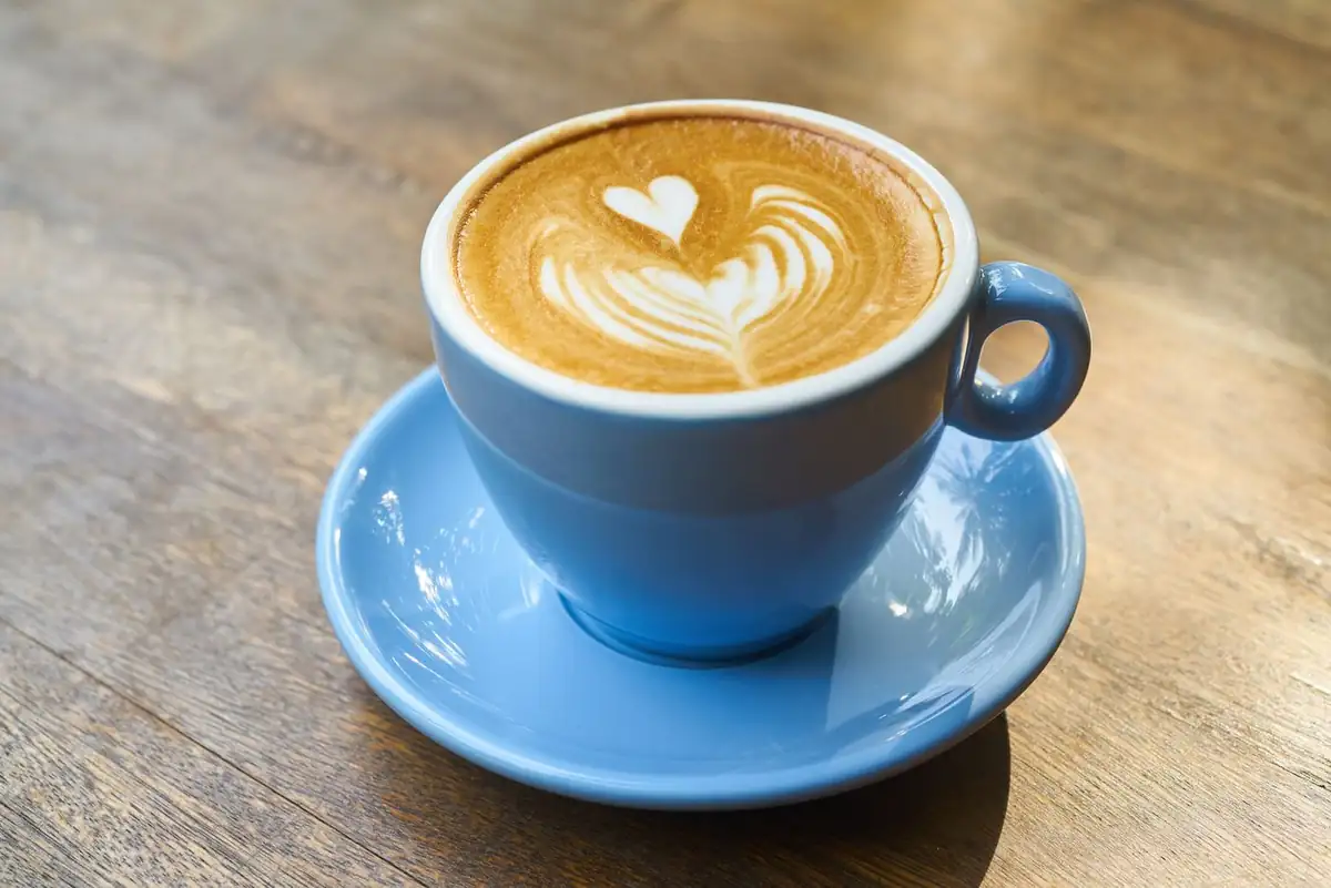 Latte with heart art