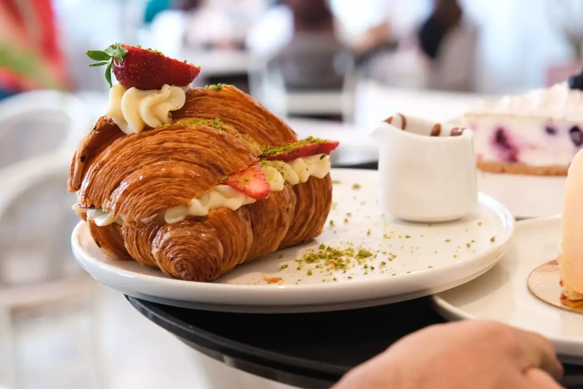 Pistachio cream croissant